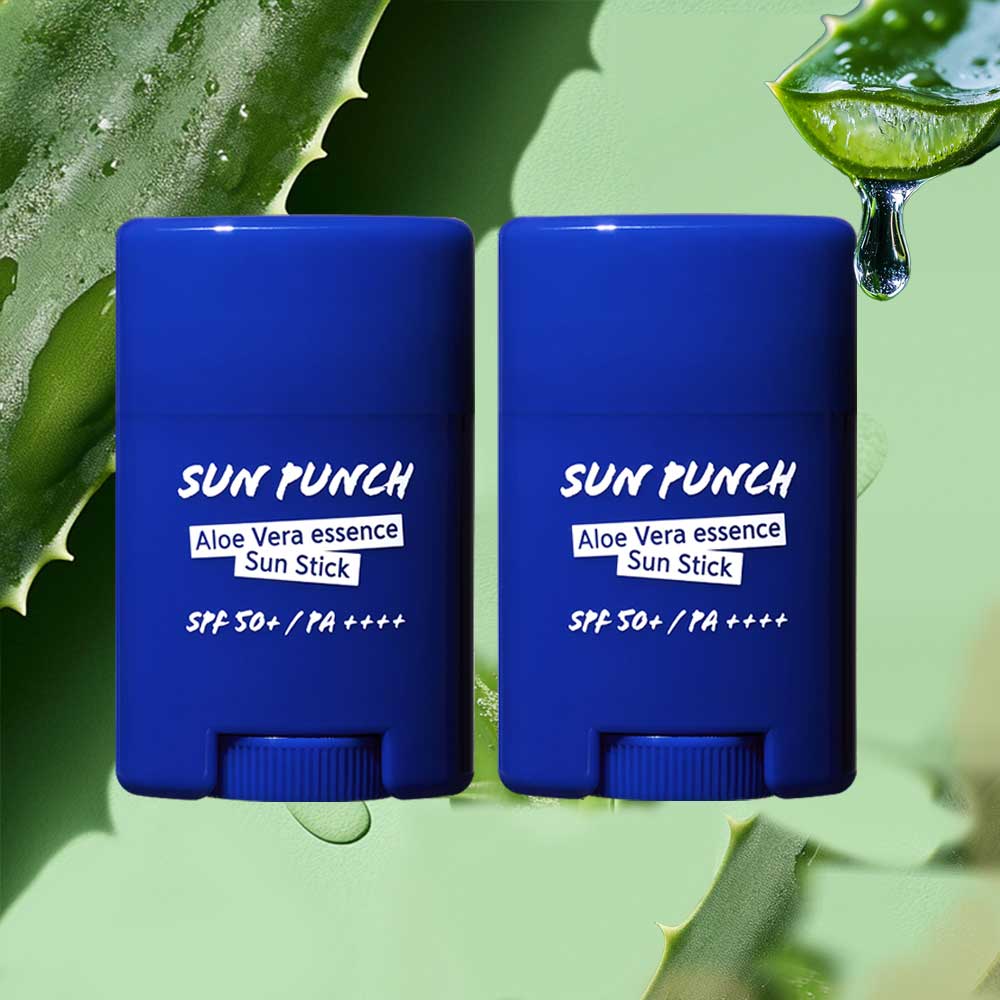 [꽃을든남자] 선펀치 알로에베라 에센스 선스틱 3중 기능성 화장품 (15g) x 2개