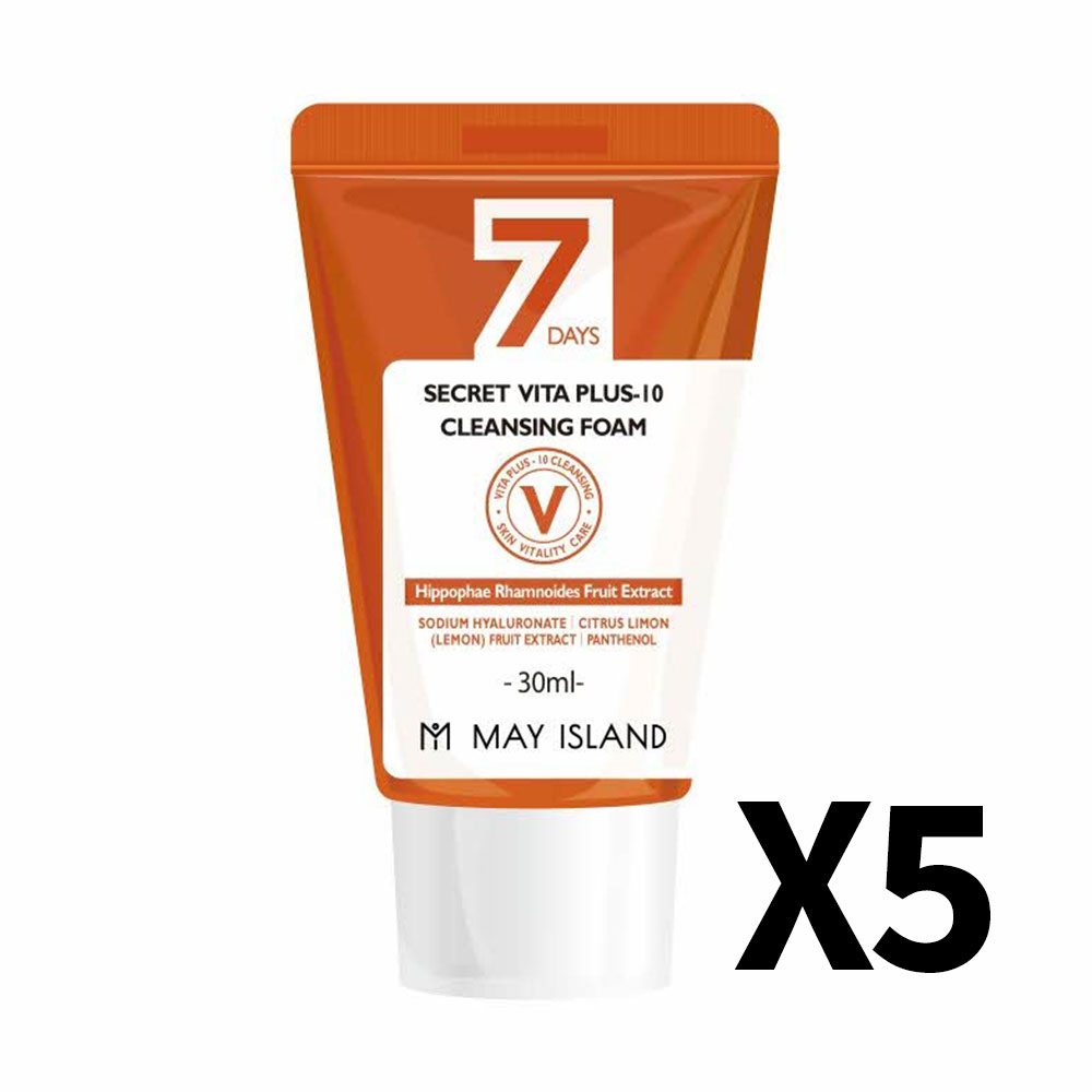 [메이아일랜드] 7 시크릿 비타 플러스-10 클렌징 폼 30ml 5개