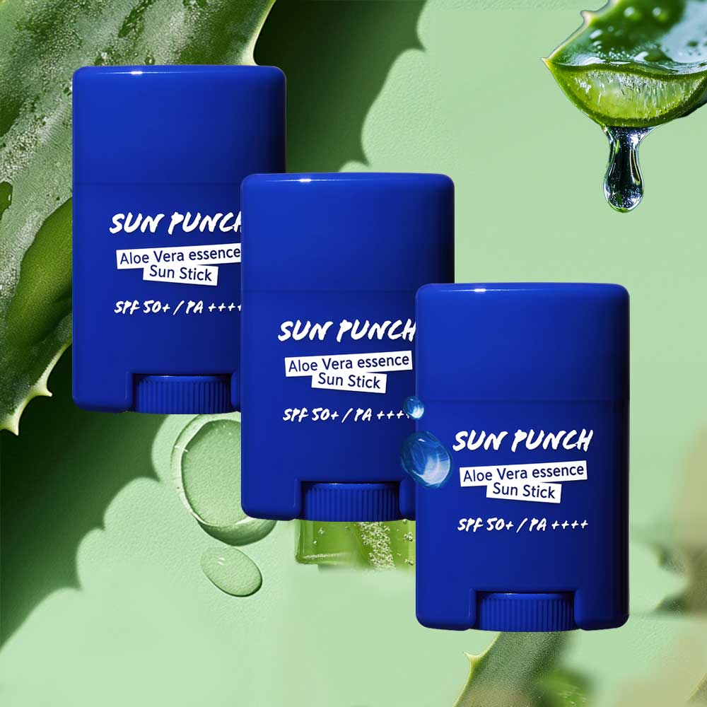 [꽃을든남자] 선펀치 알로에베라 에센스 선스틱 3중 기능성 화장품 (15g) x 3개