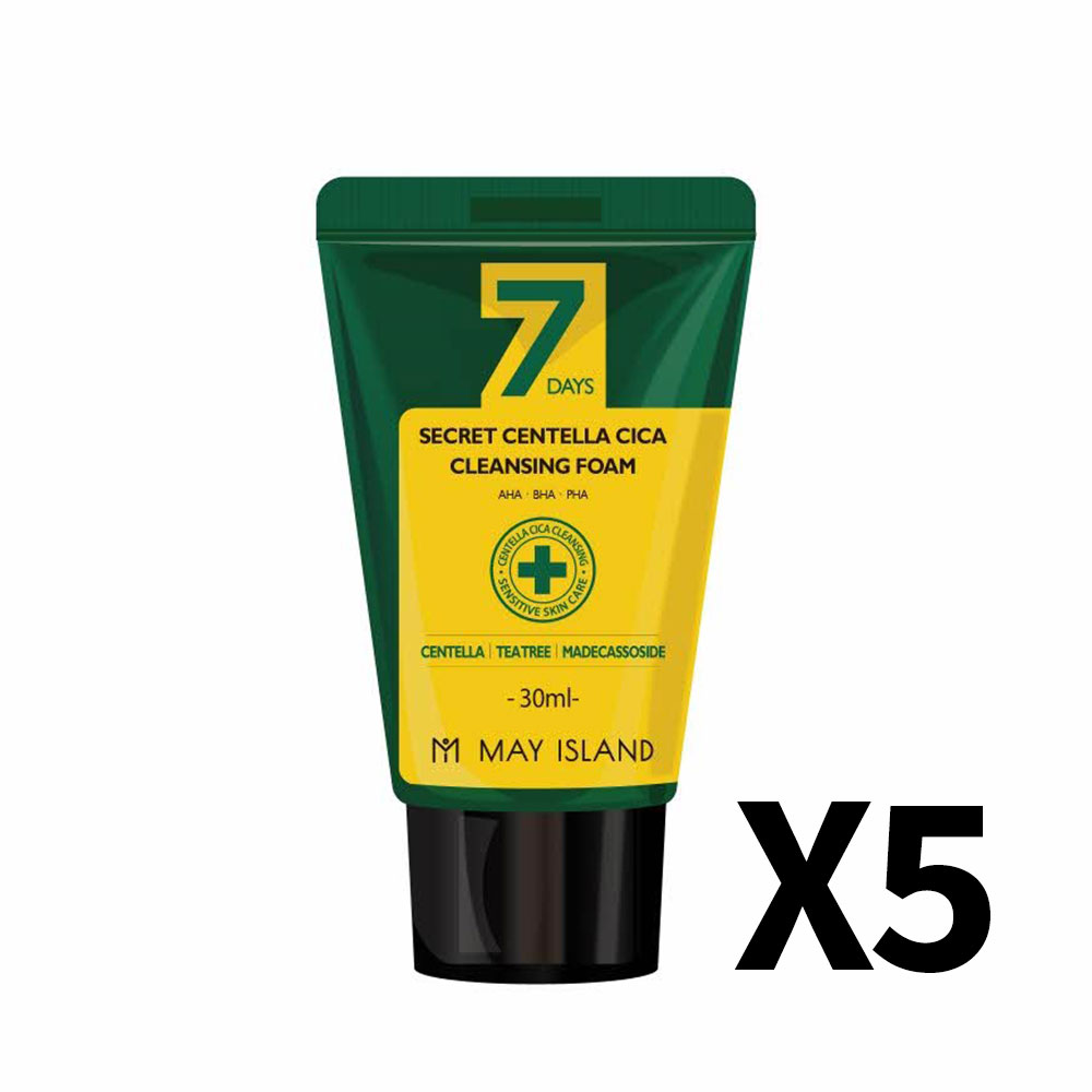 [메이아일랜드] 7 시크릿 센텔라 시카 클렌징 폼 30ml 5개