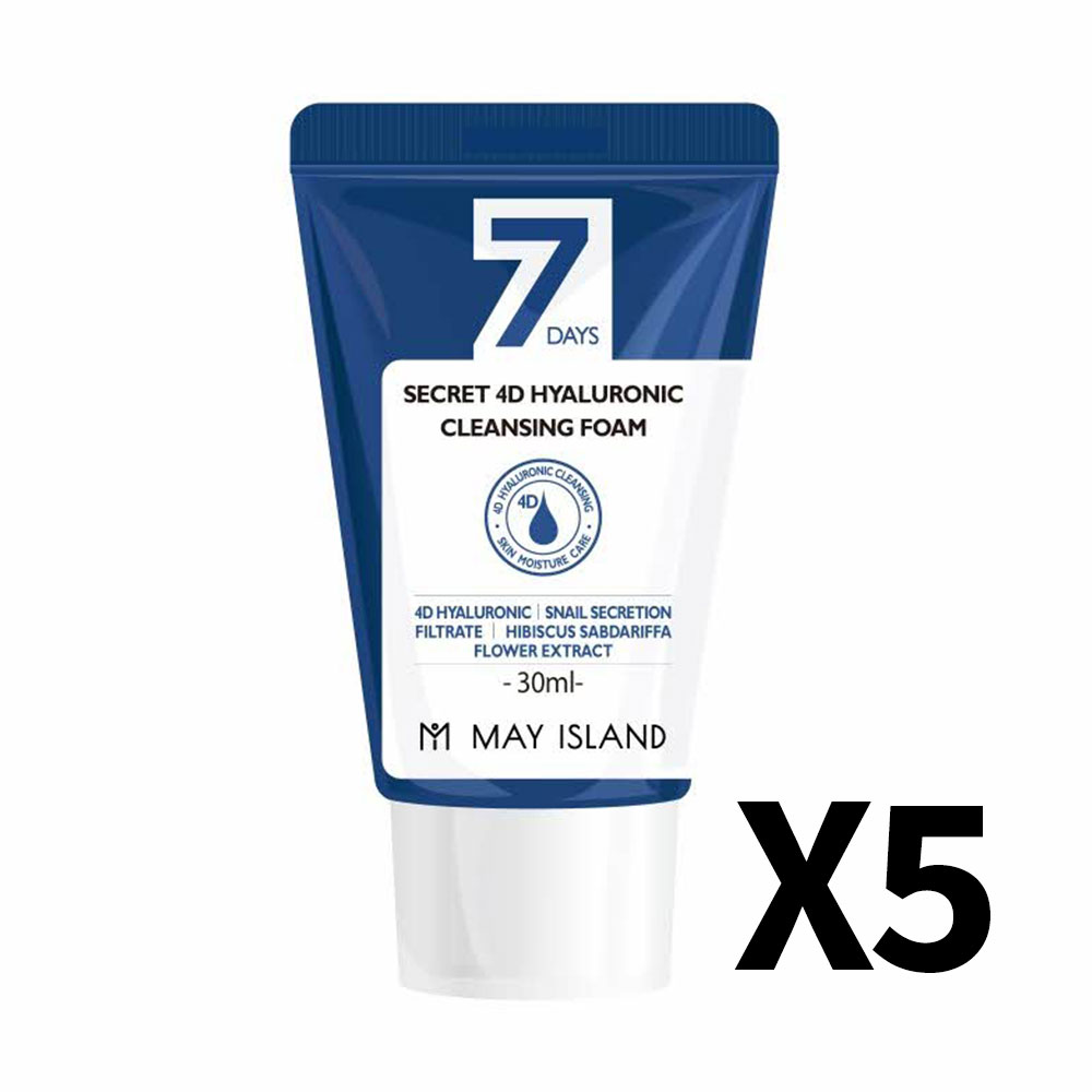 [메이아일랜드] 7 시크릿 4D 히아루로닉 클렌징 폼 30ml 5개