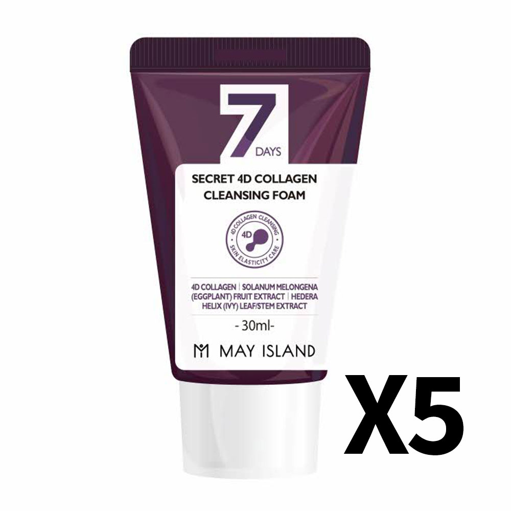 [메이아일랜드] 7 시크릿 4D 콜라겐 클렌징 폼 30ml 5개
