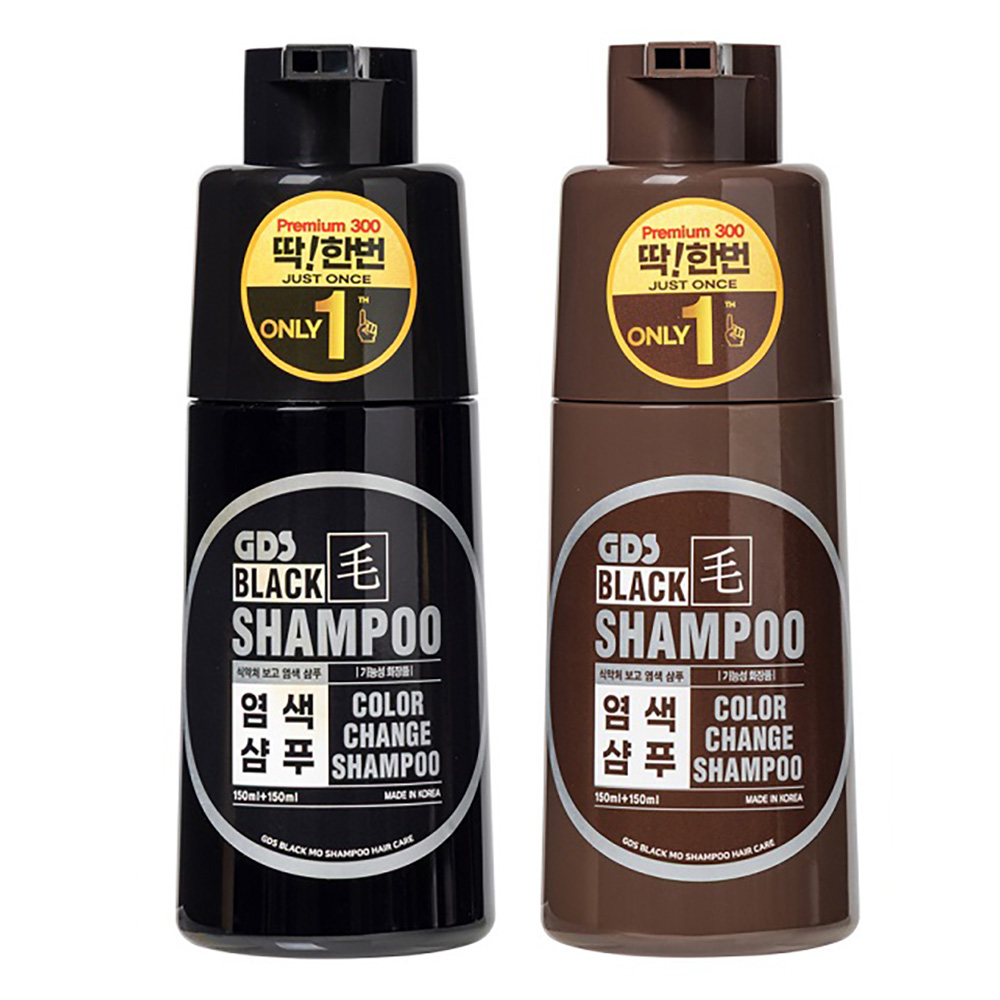 GDS블랙모 딱한번 염색샴푸 프리미엄300-1세트 2통