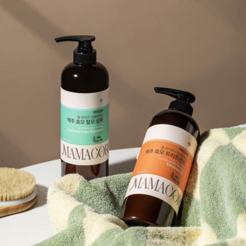 마마꼬레 솔라이프 더블비어링 맥주효모 탈모샴푸 & 트리트먼트 750ml (부직포쇼핑백 포함) 박스 X
