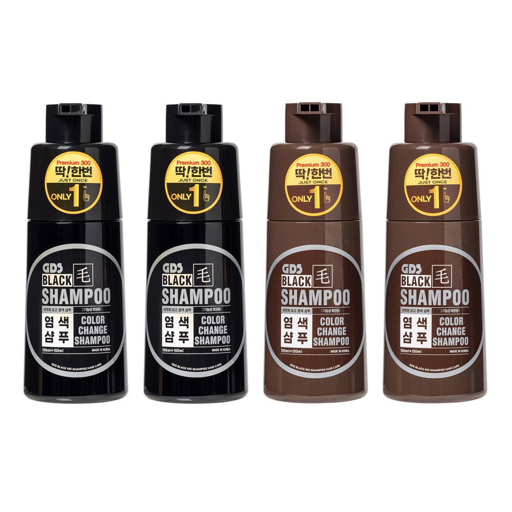 GDS블랙모 딱한번 염색샴푸 프리미엄300-2세트 4통