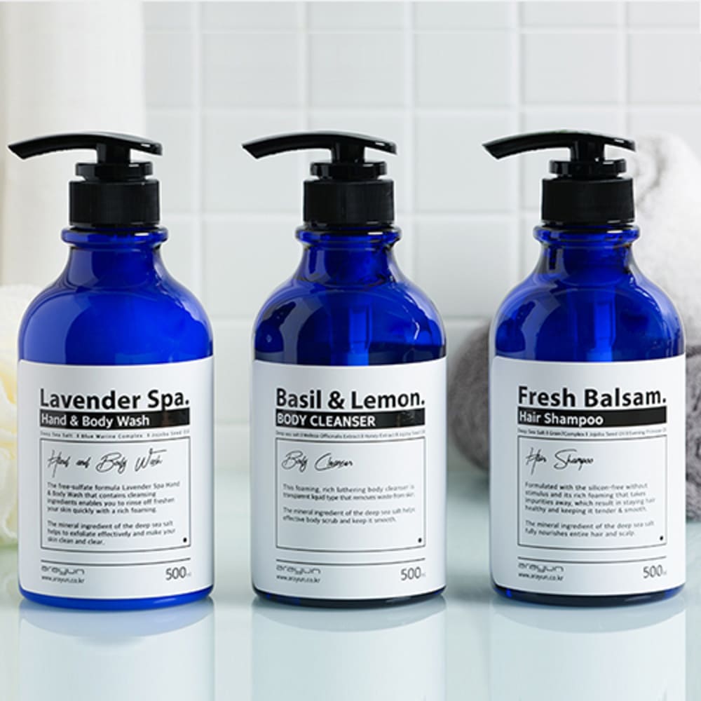 [고성군 해양심수][아라연] 내추럴 바디샤워 3종세트 (해양심층수 저자극 미네랄함유)/ 쇼핑백포함