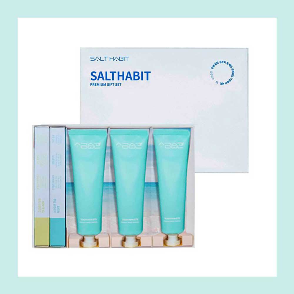[소금습관]해피스마일 5종 선물세트 (치약3+칫솔2)