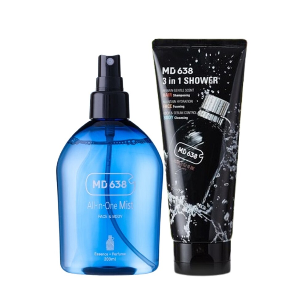 [MD638] 테크니컬 올인원 미스트 200ml 1개+남성 올인원 3 in 1 샤워 (바디워시+샴푸+폼클렌저) x 1개