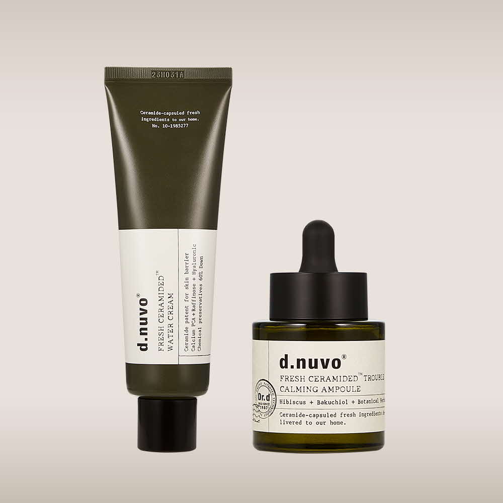 [디누보] 2종세트 프레쉬 세라마이디드 트러블 카밍 앰플 30ml + 세라마이디드 워터크림 80ml