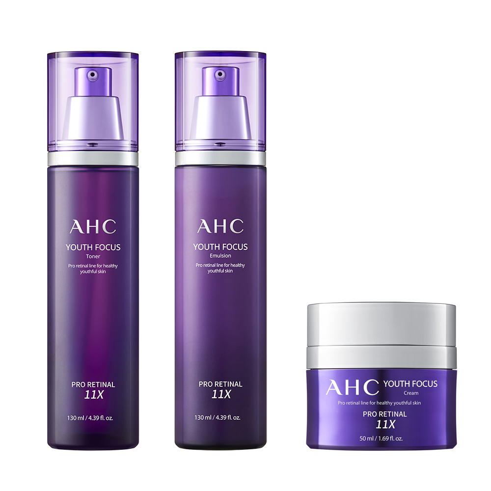 [AHC] 유스 포커스 3종 세트(토너 130ml+에멀젼 130ml+크림 50ml)