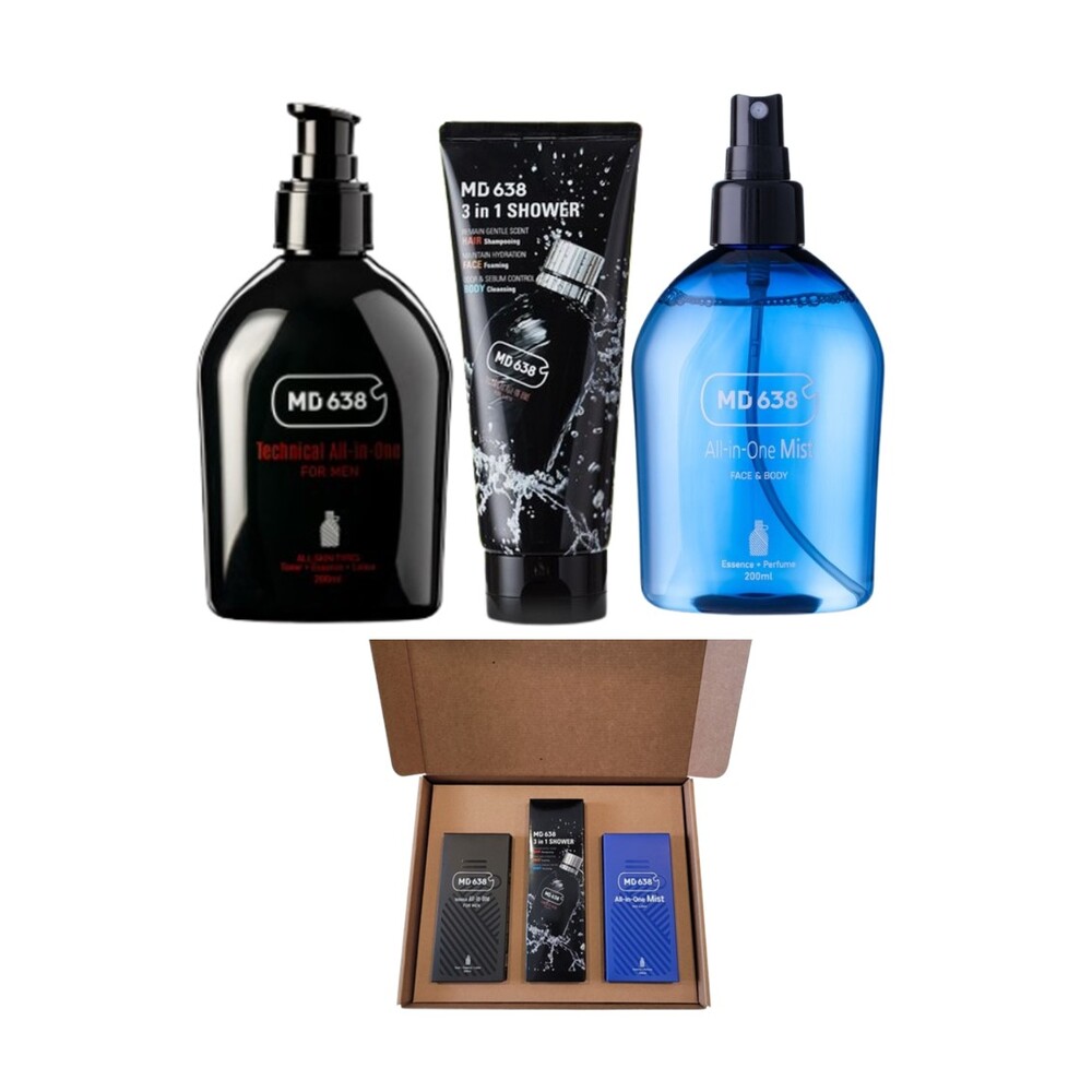 [MD638] 테크니컬 올인원 포맨 스킨로션+올인원 미스트 토너+올인원 3 in 1 샤워 (3종세트)