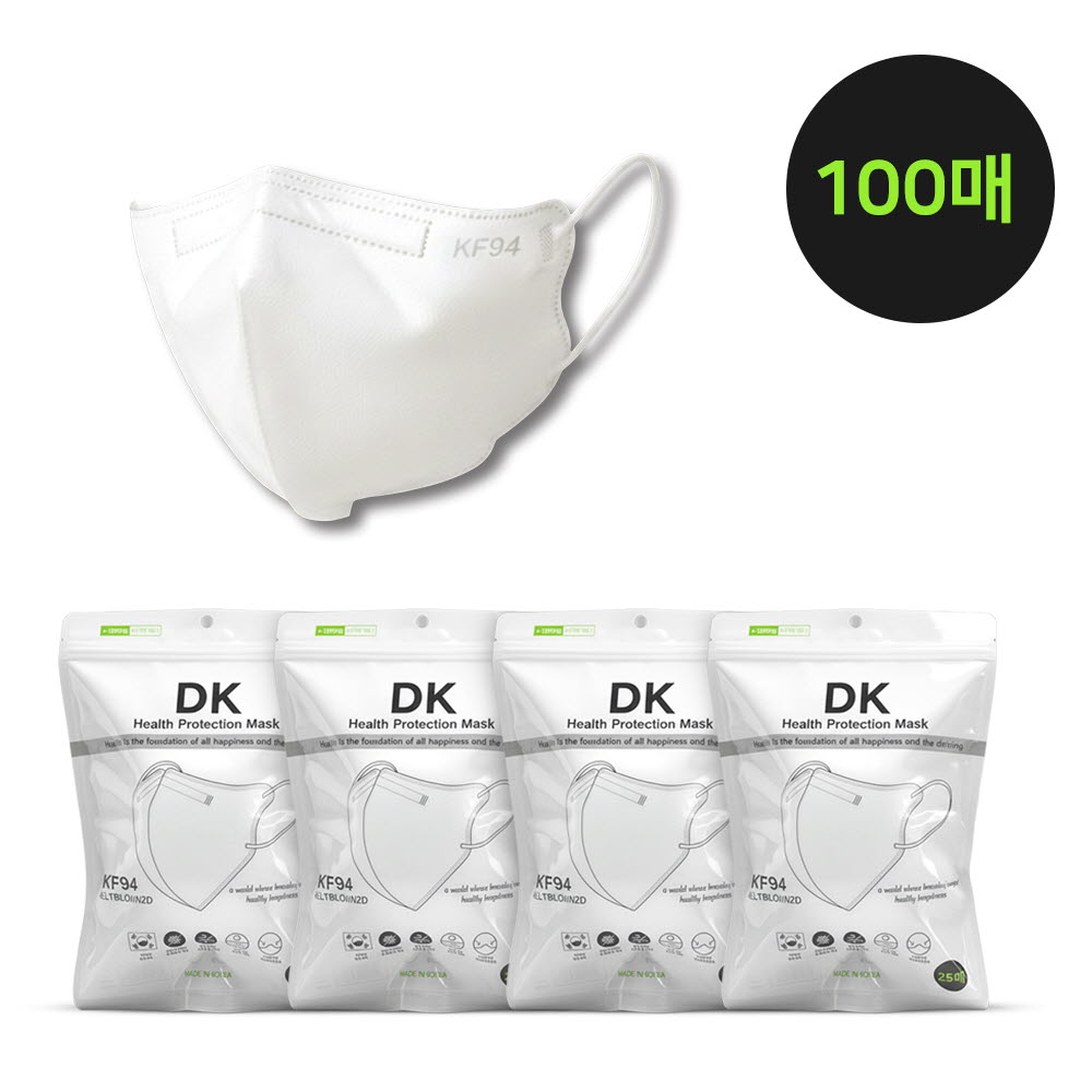 원썬 프리미엄 새부리형 KF94 대형 마스크 (화이트/블랙) 100매