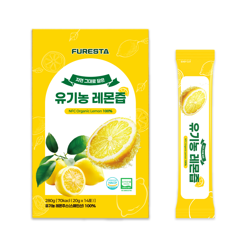 퓨레스타 유기농 레몬즙 100% 280g [70kacl(20gX14포)]