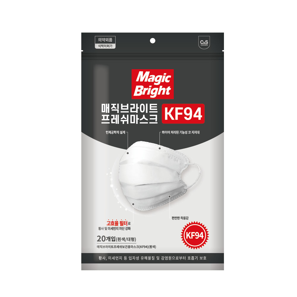 매직브라이트 KF94 덴탈형 프레쉬마스크 20매입 X 5개