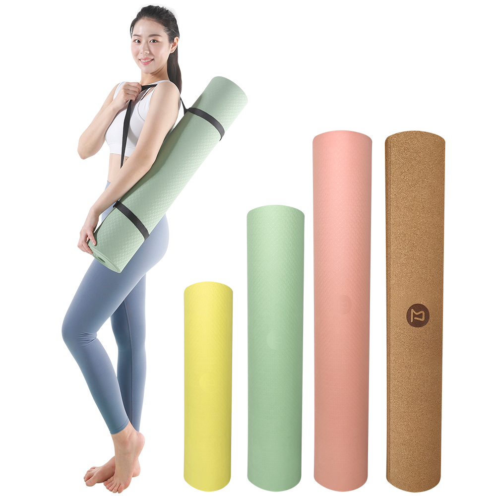 비핏 TPE 코르크 층간소음방지 요가매트 운동매트 TPE6mm 레귤러(색상/ 라임)