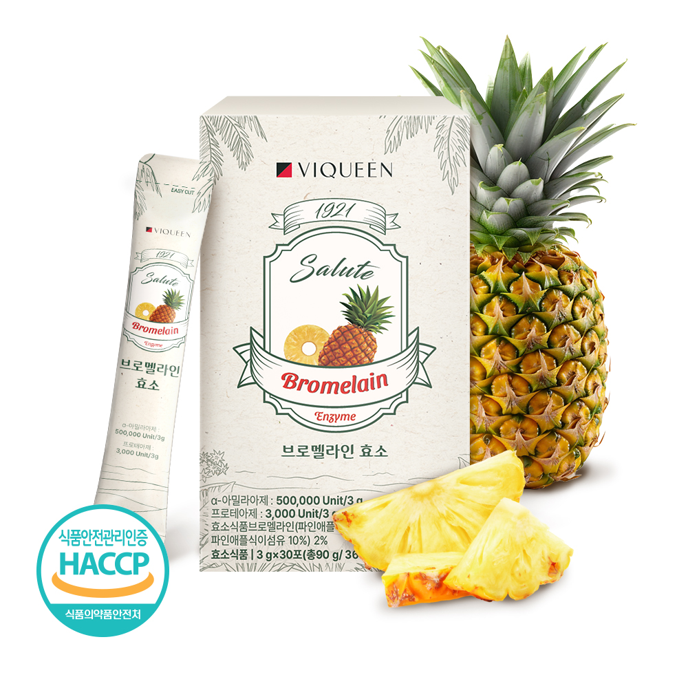 바이퀸 1921살루트 브로멜라인 효소 파인애플 효소 2박스 (60포)