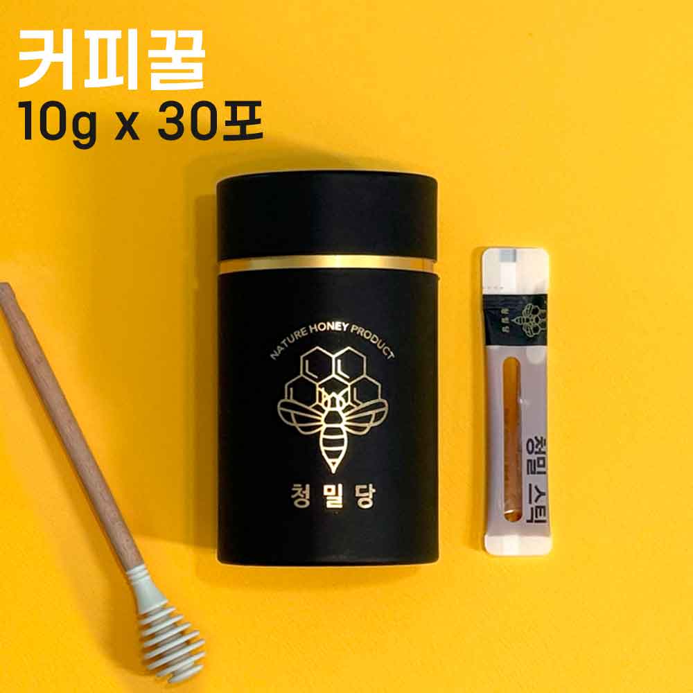 [청밀당] 베트남 커피꿀 꿀스틱(원통) 10g x 30포. 100% 벌꿀