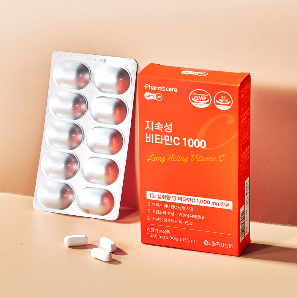 [영국산 프리미엄 고함량] 락토온 지속성 비타민C 1000 1250mg x 30정