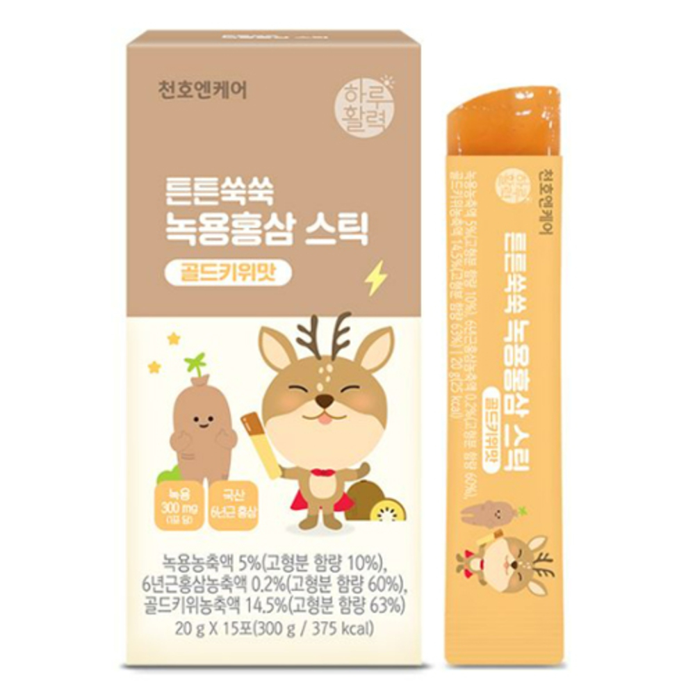 [천호엔케어] 튼튼쑥쑥 녹용홍삼스틱 (20g*15개입)