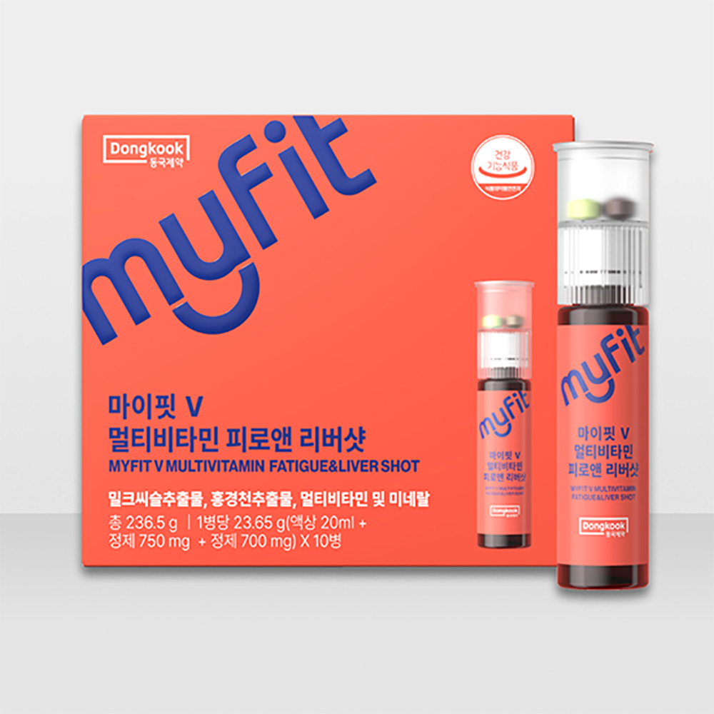 [동국제약] 마이핏 V 멀티비타민 피로앤 리버샷 (액상20ml+정제750mg+정제 700mg)x10ea(서흥)