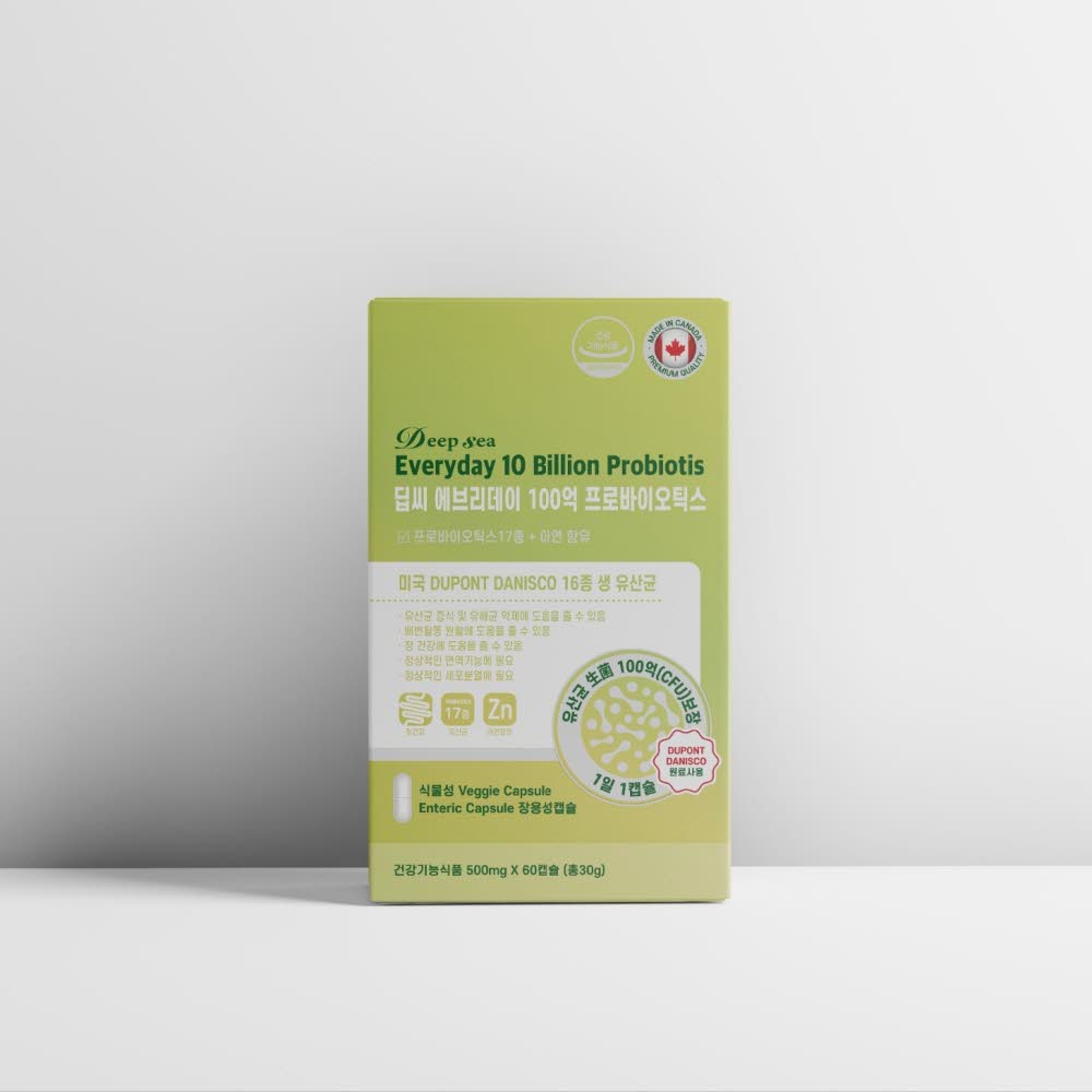 동신헬스케어 딥씨 에브리데이 100억 프로바이오틱스 유산균 500mg*60캡슐