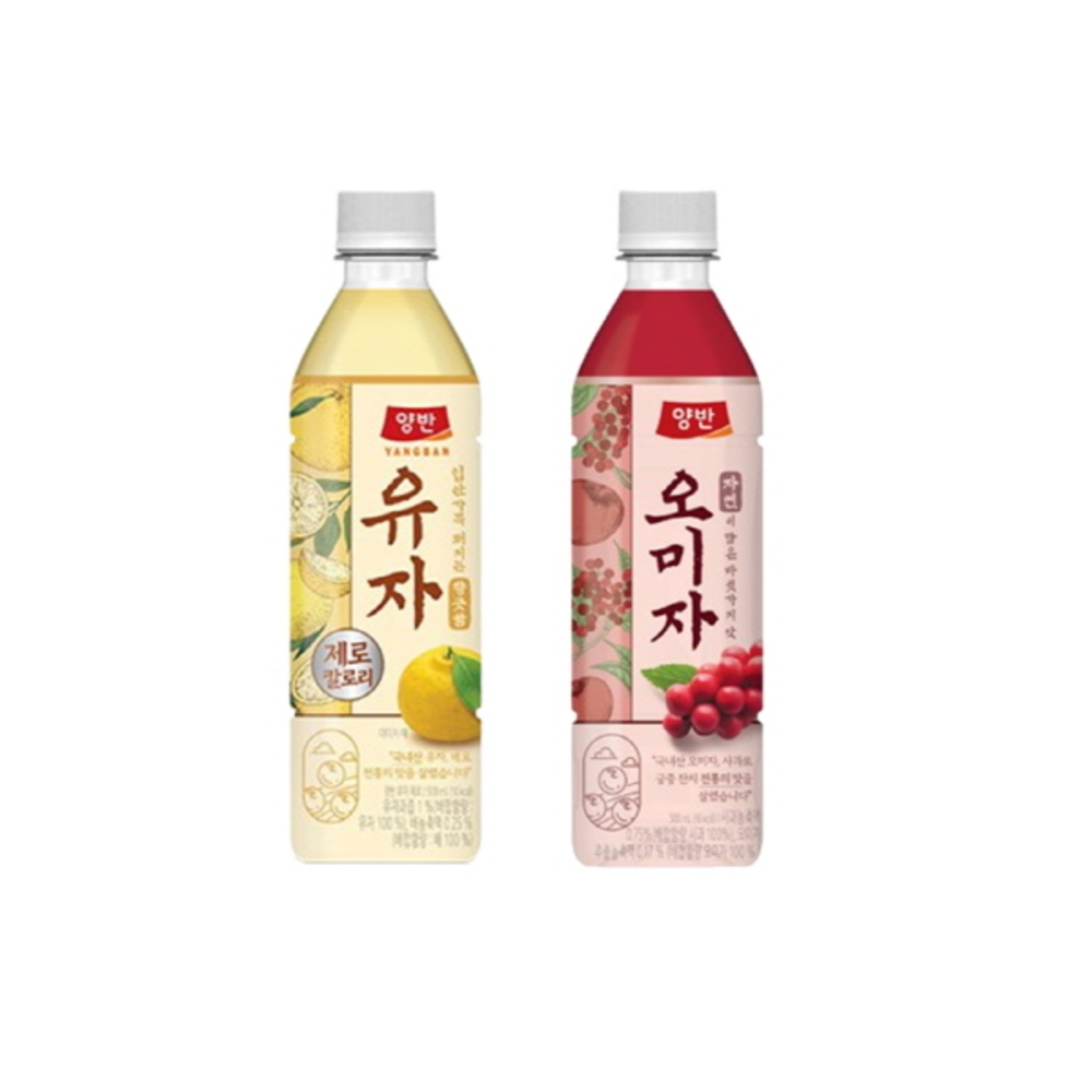 [동원] 양반 오미자 500mL 12병 + 유자 500mL 12병
