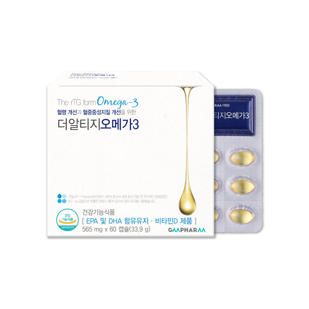 [지엠팜] 더 알티지 rTG 오메가3 KD파마 초임계 임산부 비타민D 청소년 60캡슐