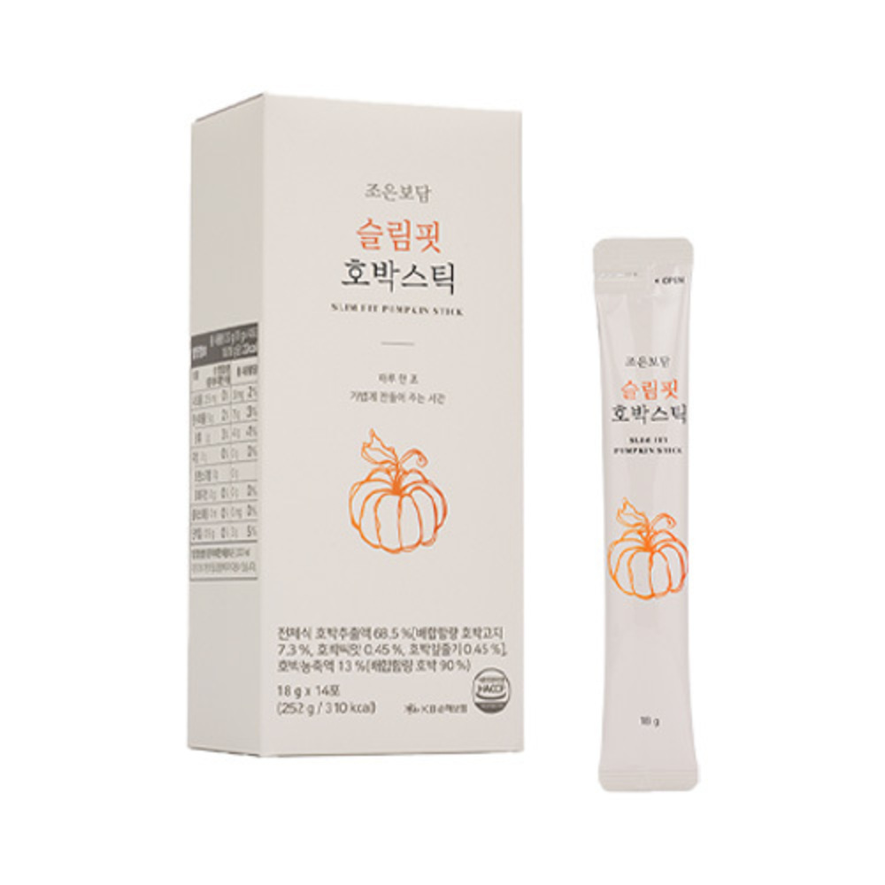조은보담 슬림핏 붓기관리 유기농 늙은호박즙 액상 호박스틱 (1박스*14포)