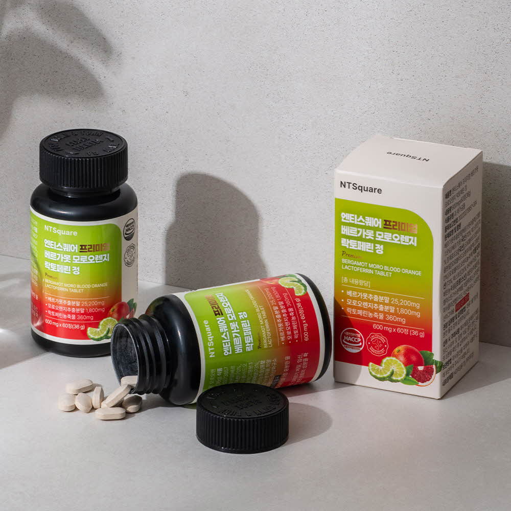 NTS 프리미엄 베르가못 모로오렌지 락토페린 체지방감소 600mg 60정
