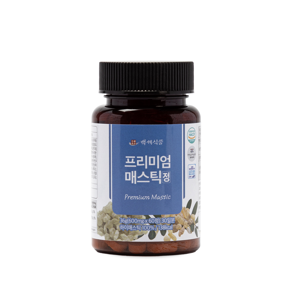 [백세식품] 매스틱 600mg 60정 올인원 건강정 위·구강·항산화·면역·혈관케어