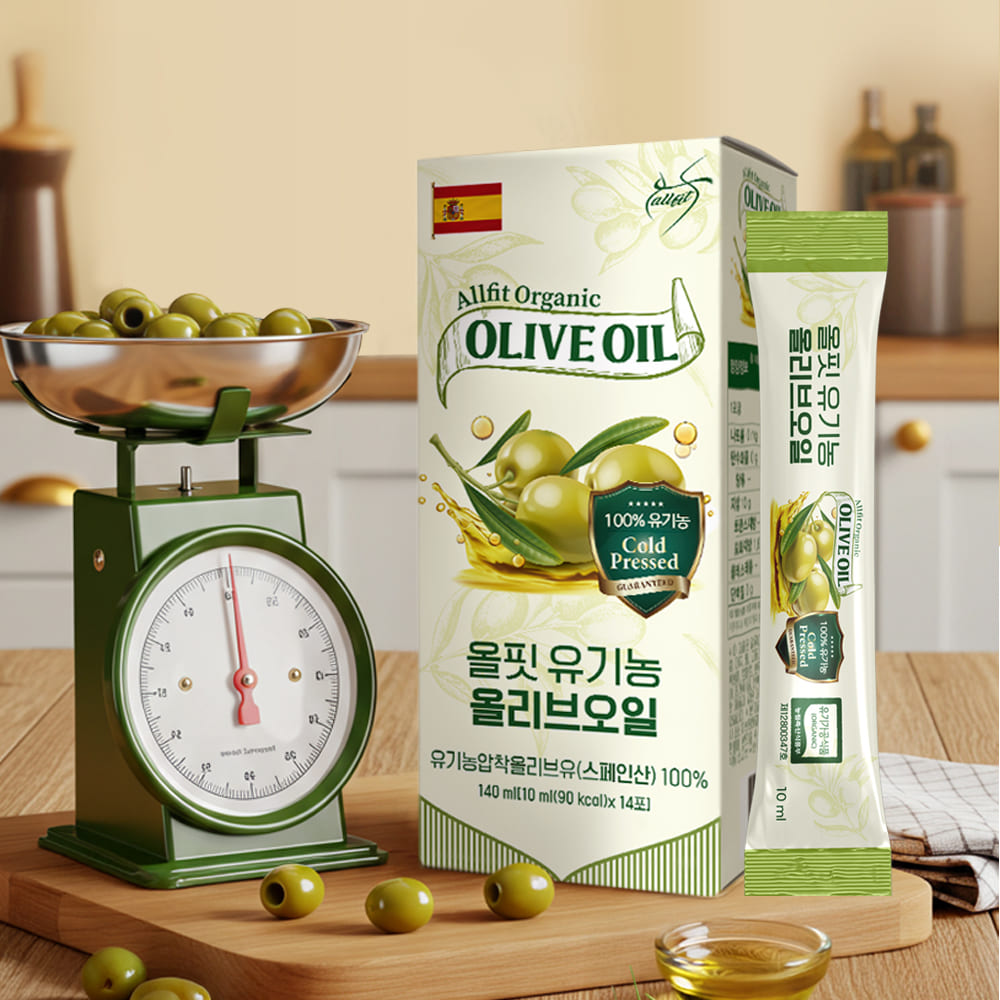 올핏 유기농 스페인산 엑스트라버진 저속노화 올리브오일 100% 간편스틱 (1박스*14포)