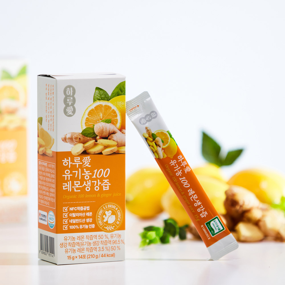 [하루애] 유기농 100 레몬생강즙 1박스(15gx14포)