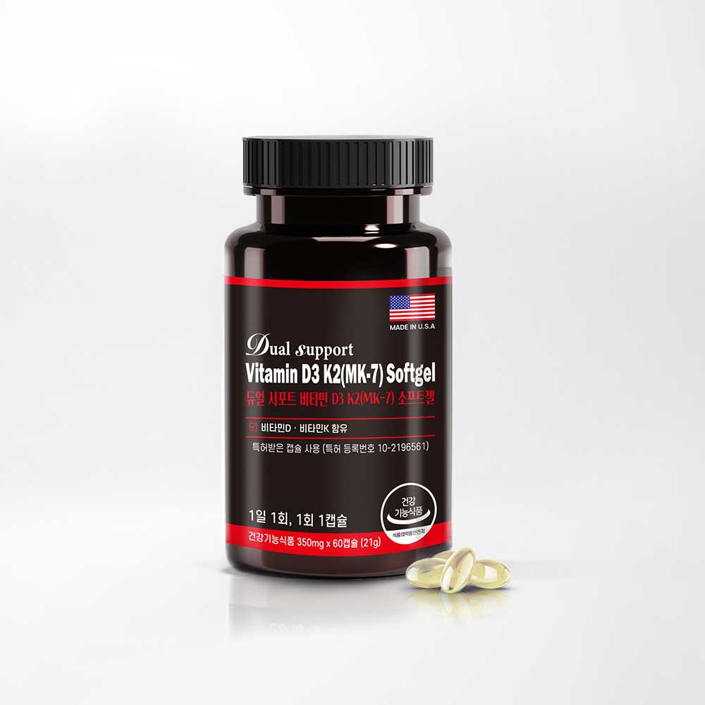 [동신헬스케어] 듀얼 서포트 비타민D3 K2(MK-7)소프트젤 60캡슐 (2개월분)