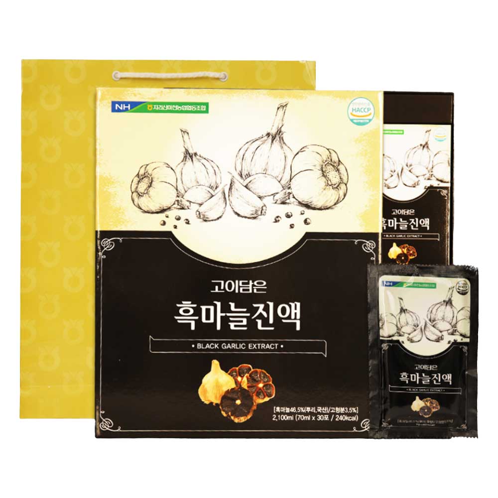 [지리산마천] 고이담은 흑마늘진액 70ml x 30포(94.9% 함유/홍삼/쇼핑백)