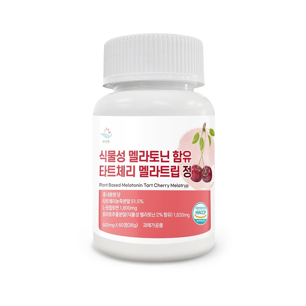순수한줌 식물성 멜라토닌 함유 타트체리 멜라트립 정 600mg x 60정