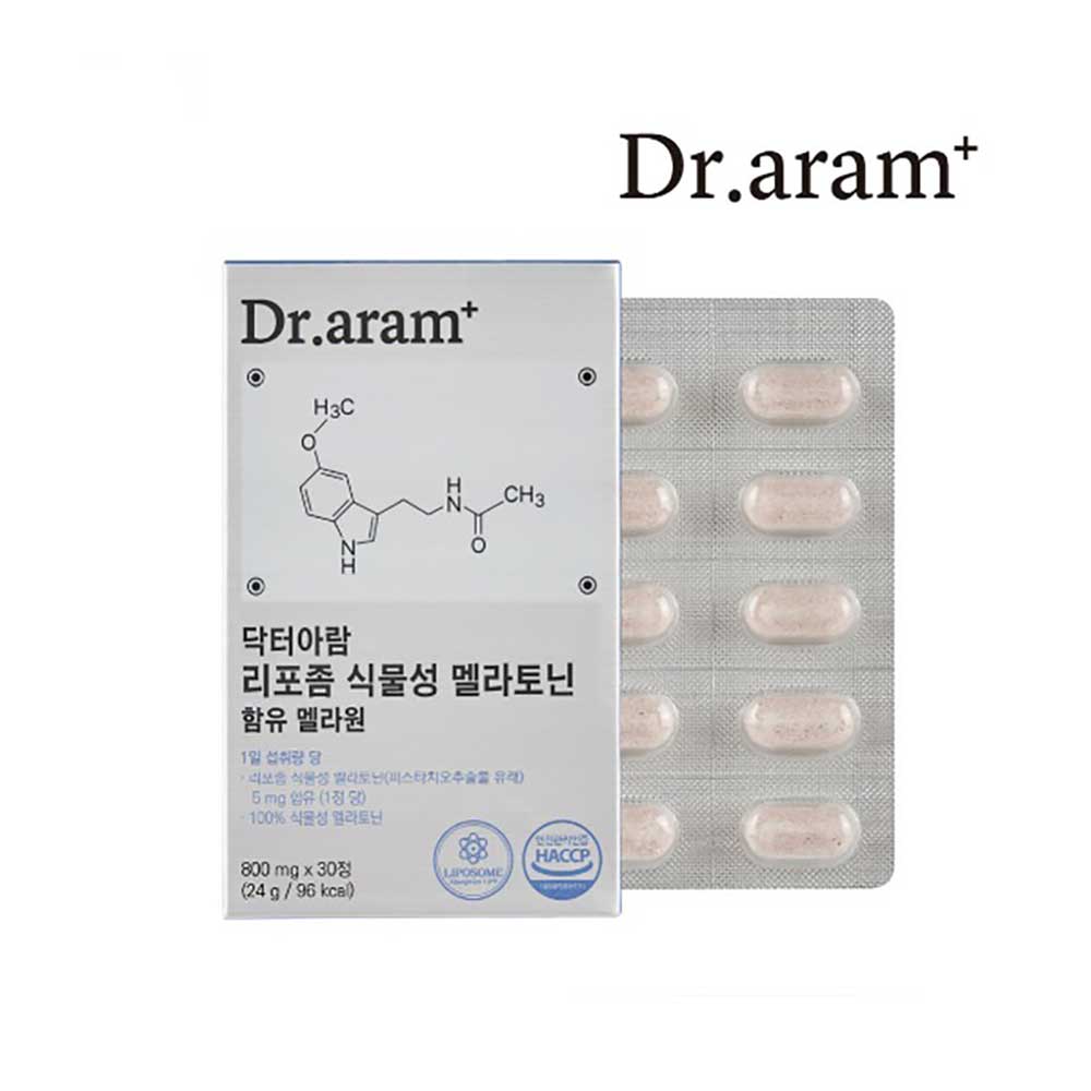 [닥터아람] 식물성 멜라토닌 테아닌 리포좀 메라토닌 멜라원 800mg x 30정
