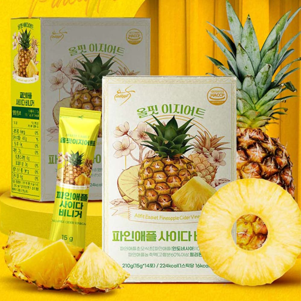 올핏 이지어트 당제로 파사비 파인애플사이다비기너 자연발효 파인애플식초 (1박스*14포)