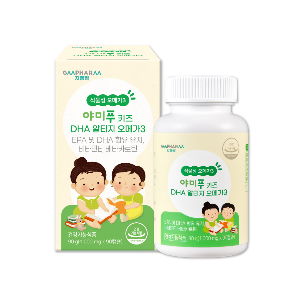 [지엠팜] 지엠팜 야미푸 키즈 DHA 알티지 오메가3 1000mg x 90캡슐