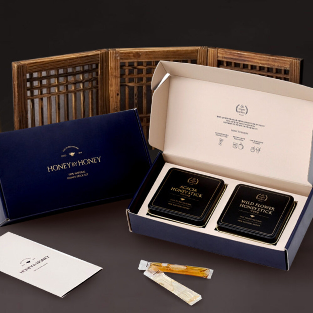 국내산 천연벌꿀 아카시아꿀10gx15포+야생화꿀10gx15포/틴케이스