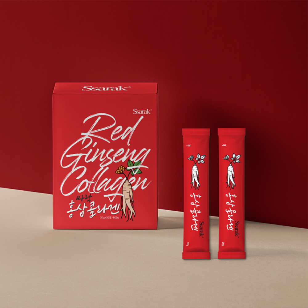 [싸락] 홍삼콜라겐 젤리(20gX30포) /국내산 홍삼/홍삼 발효추출물 85%/항산화/기억력/혈액순환/저분자 피쉬 콜라겐