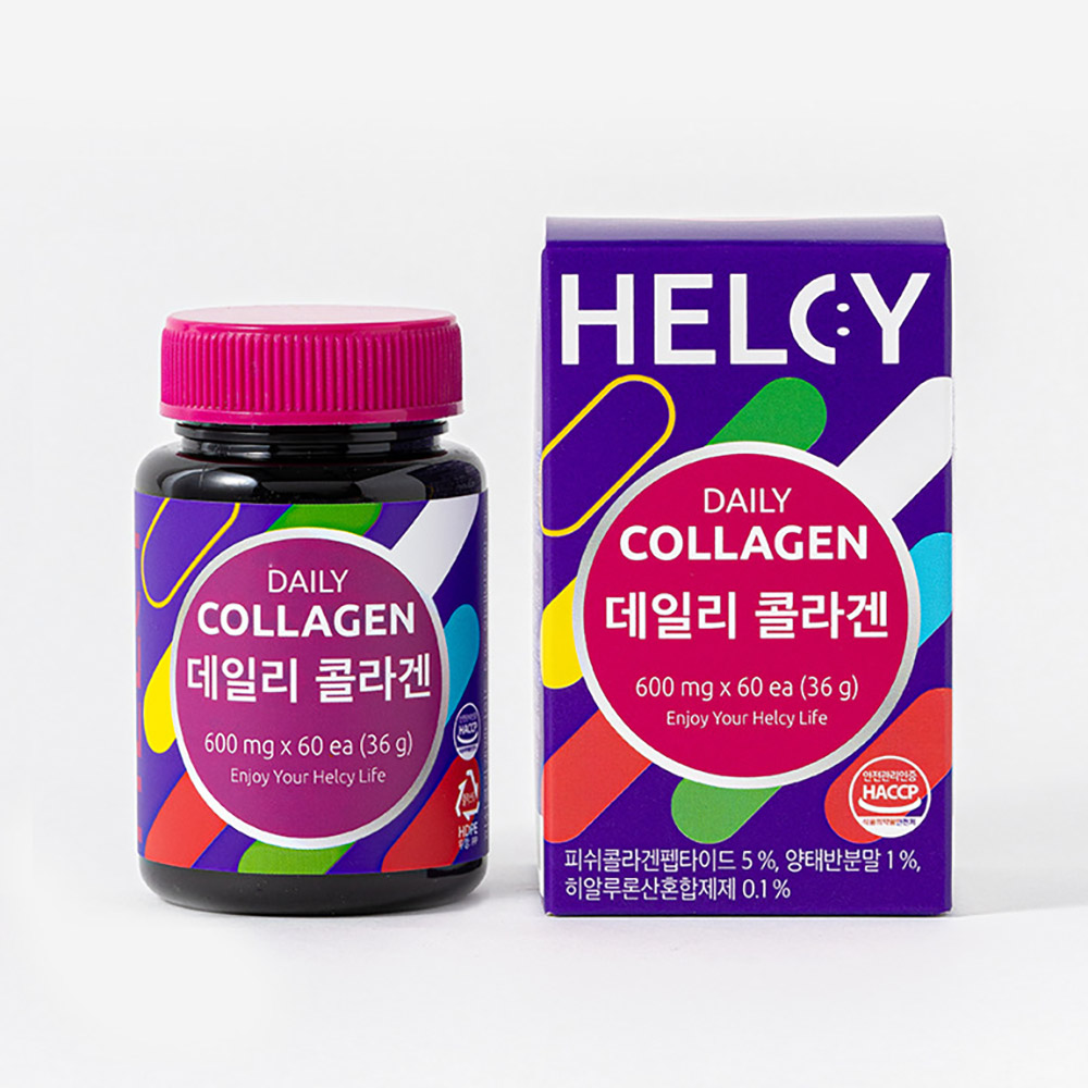 헬씨 데일리 콜라겐(600mg X 60정)/저분자 피쉬 콜라겐/양태반 분말/히알루론산/엘라스틴/HACCP