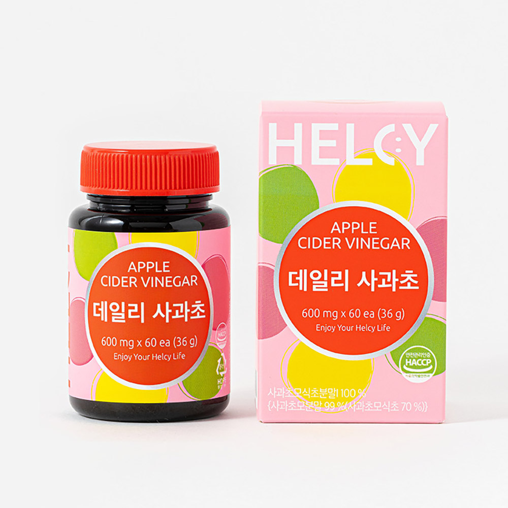 헬씨 데일리 사과초(600mg X 60정/정제 타입)/혈당 스파이크/당 관리/100% 국내산 애사비 사과초모식초/알카리성/HACCP