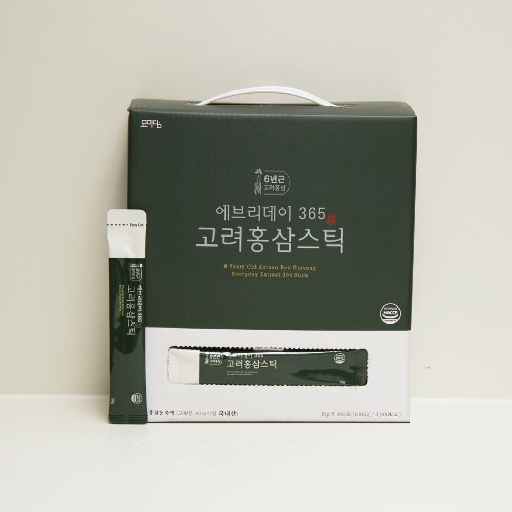 [묘미담] 에브리데이 365 고려홍삼스틱 10g * 100포 (1000g / 2,000kcal) 1박스/쇼핑백불포함(자체손잡이)