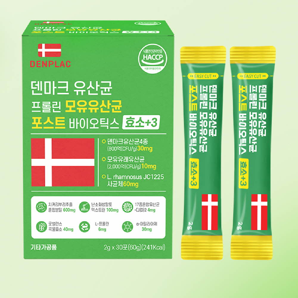 척척바이오랩 덴프락 덴마크 유산균 프롤린 모유유산균 포스트바이오틱스 효소+3 (2g*30포)