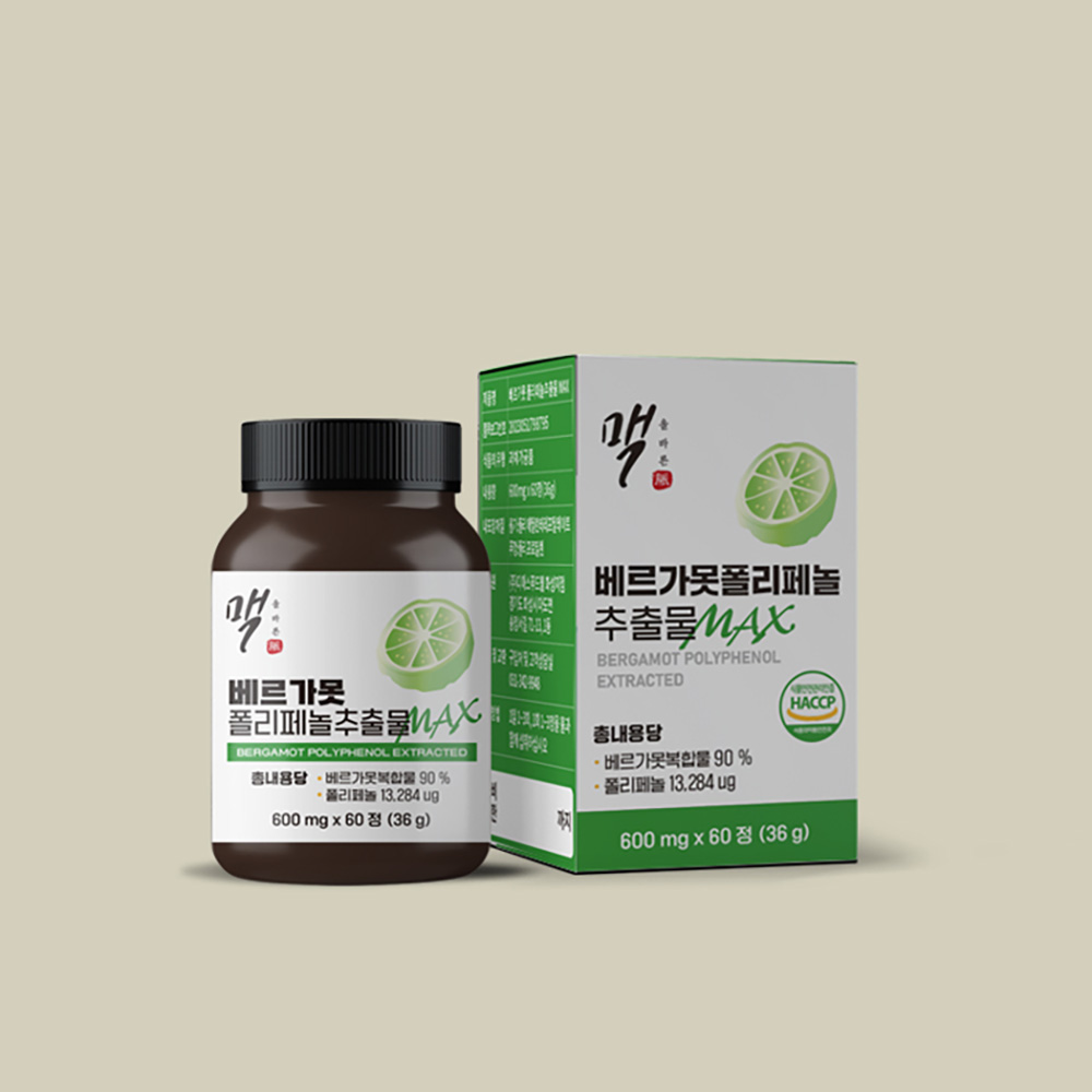 [1+1][올바른맥] 베르가못 폴리페놀추출물 MAX 36g (600mg x 60정)