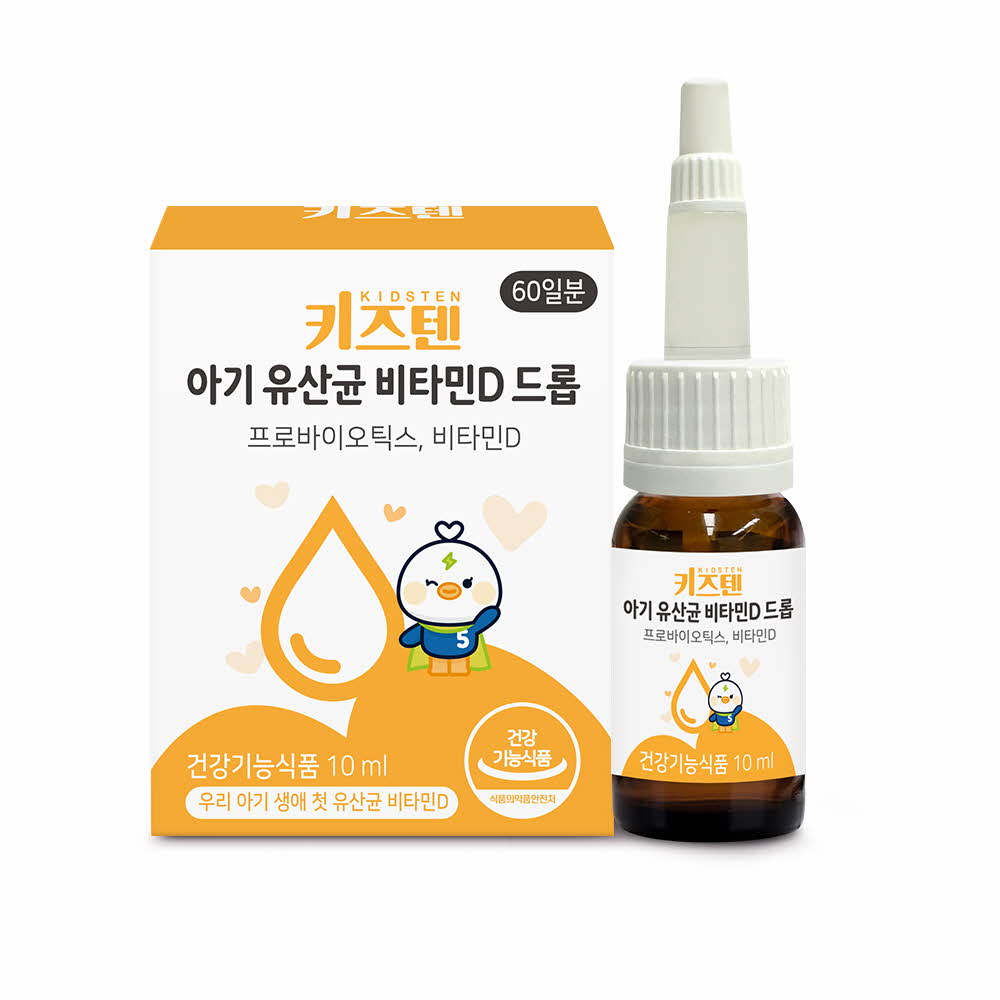 [키즈텐] 아기 유산균 비타민D 드롭 10ml X 2EA