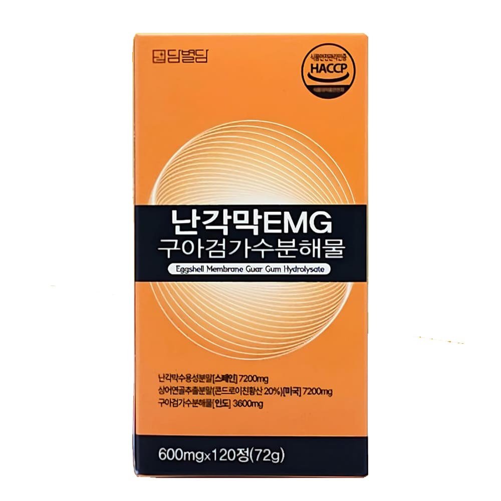 담별담 난각막 가수분해물 EMG 콘드로이친 관절연골 식약청인증 600mg 120정 1개
