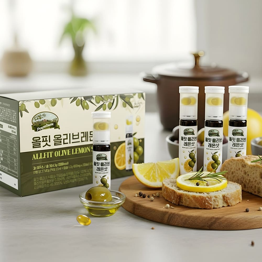 올핏 올레샷 엑스트라버진 올리브캡슐 저속노화 레몬즙 올리브레몬샷 (1박스*25ml*14병)