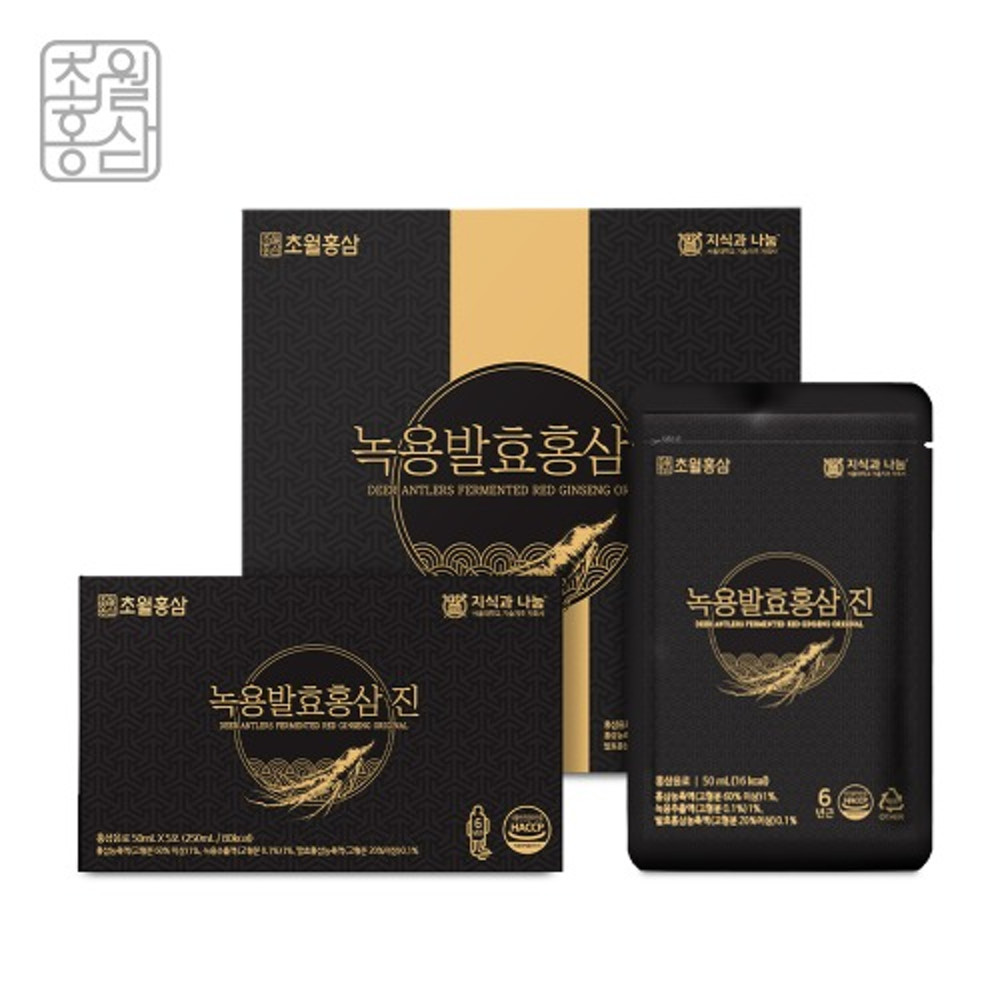 초월홍삼 녹용발효홍삼 진 50ml x 30포 1개월분 쇼핑백포함