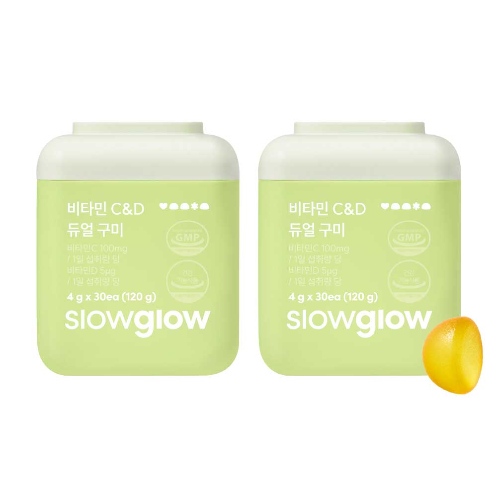 [슬로우글로우] 비타민C&D 듀얼 구미 (30구미) X 2EA
